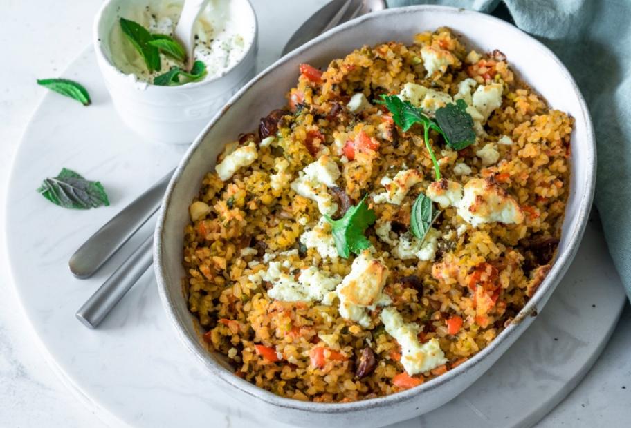Bulgur-Auflauf mit Schafskäse und Joghurt im Cookit | Simply-Cookit