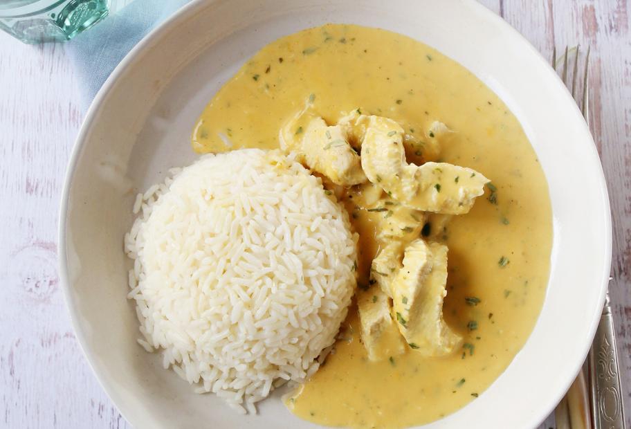 Putengeschnetzeltes Mit Reis Und Curry