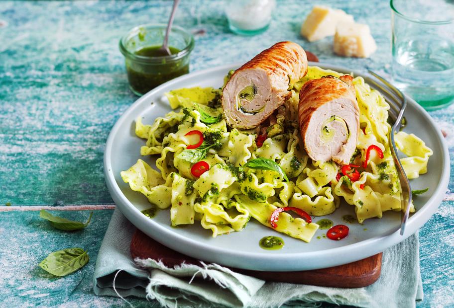 Putenröllchen mit würzigen PestoMafaldine SimplyCookit
