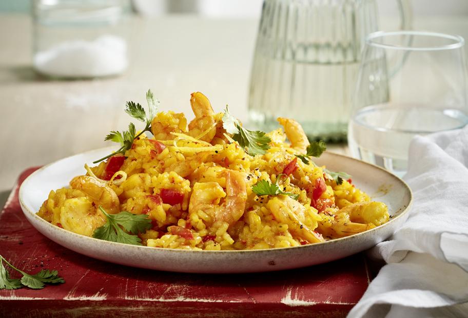Safran-Kokos-Risotto mit Garnelen | Simply-Cookit