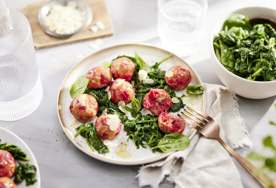 Rote Bete-Knödel mit Blattspinat | Simply-Cookit