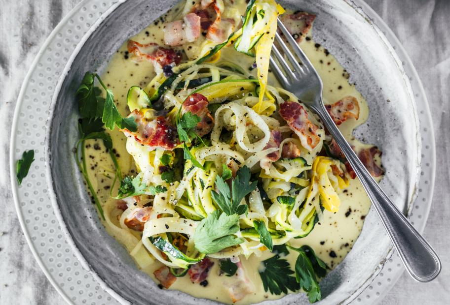 Gemüsenudeln à la Carbonara | Simply-Cookit Gemüsenudeln à la Carbonara | Simply-Cookit
