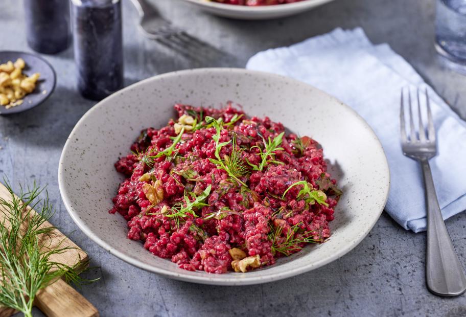Rote Graupen mit Apfel vegan | Simply-Cookit