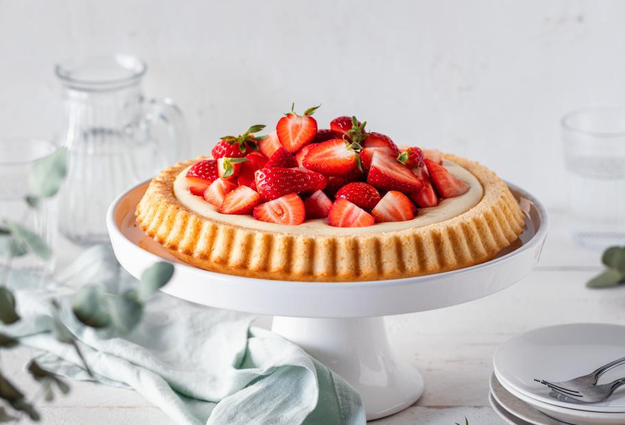 Einfacher Erdbeerkuchen mit Pudding | Simply-Cookit