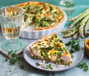 Frische Spargel-Hähnchen-Quiche