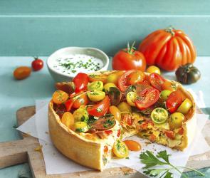 Quiche mit marinierten Tomaten
