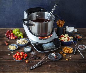 Schokofondue im Cookit mit Obst.
