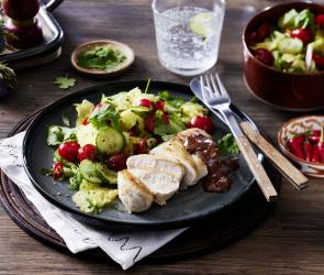 Hähnchenfilet mit Schoko-Chili-Sauce