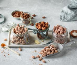 Gebrannte Mandeln in vier leckeren Geschmacksvarianten.