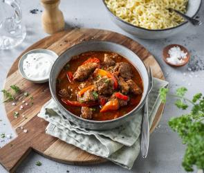 Saftiges Malzbiergulasch.