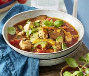 Ratatouillesuppe mit Hähnchen