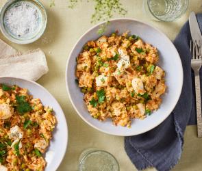 One-Pot-Reis mit Seelachs