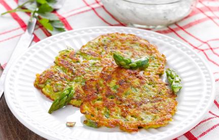 Spargelpuffer mit Dip