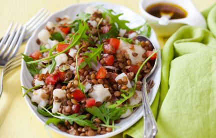Blumenkohl-Linsen-Salat mit Rucola