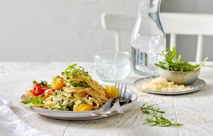 Spaghetti mit Schmortomaten