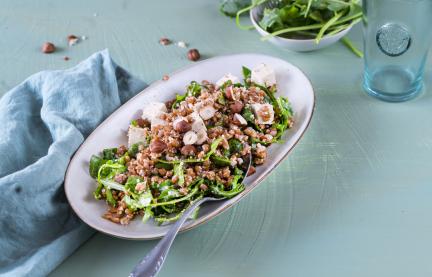 Dinkelsalat mit Tofu