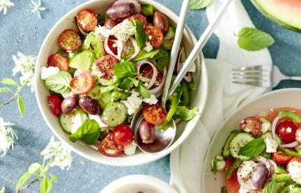 Griechischer Salat mit Wassermelone