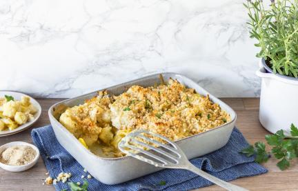 Kartoffel-Blumenkohl-Auflauf mit Knusperkruste