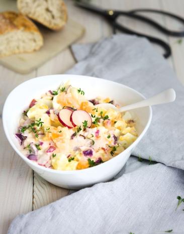 Eiersalat mit selbstgemixter Mayonnaise