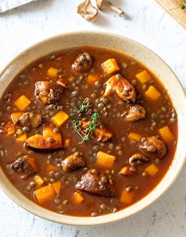 Linsen-Shiitake-Suppe