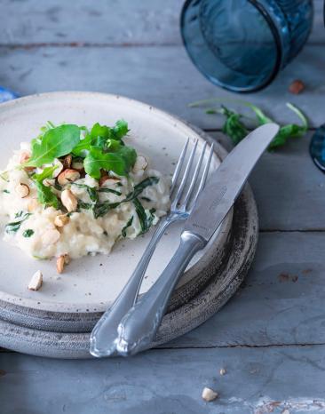 Rucolarisotto mit Ziegenfrischkäse