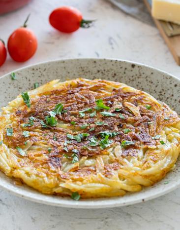 Rösti aus gekochten Kartoffeln