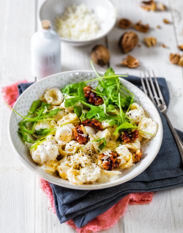 Ziegenkäse-Orecchiette mit karamellisierten Walnüssen