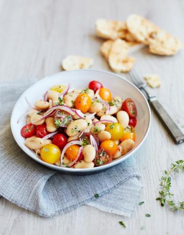 Weiße-Bohnen-Salat mit Tomaten und Zitronenthymian