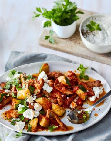 Griechisches Geschnetzeltes mit Feta