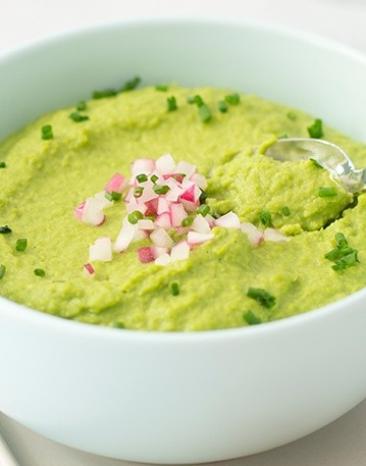 Erbsen-Frischkäse-Püree