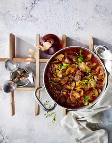 Ratatouille mit Bratwurst