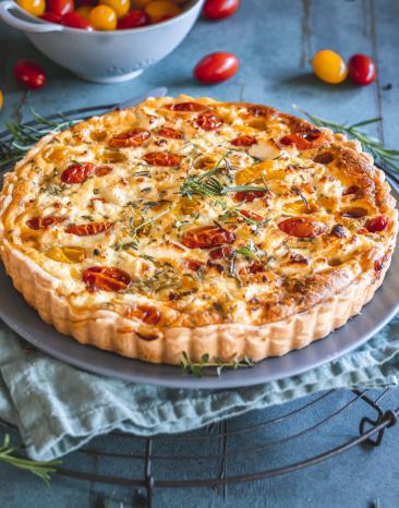 Glutenfreie Tomaten-Quiche mit Feta