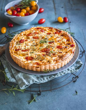 Glutenfreie Tomaten-Quiche mit Feta