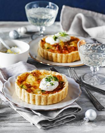 Rosenkohlquiches mit Ziegenfrischkäse