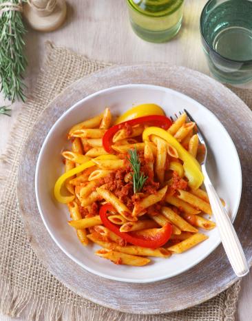 Schnelle Paprika-Pasta mit Chorizo