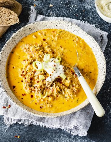 Eintopf mit Hack und Frischkäse.