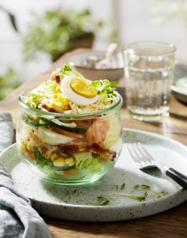 BBQ-Hähnchen-Schichtsalat