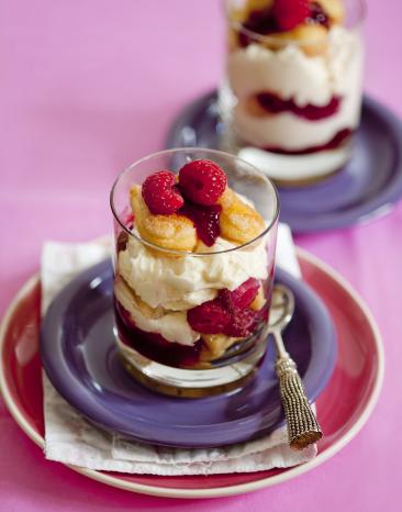 Himbeertiramisu im Glas