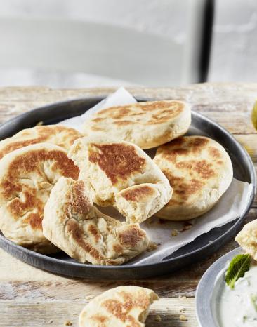 Naan-Brot mit Raita