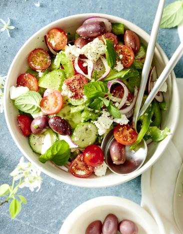 Griechischer Salat mit Wassermelone