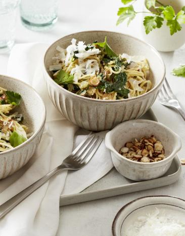 Schnelle Haselnuss-Pasta