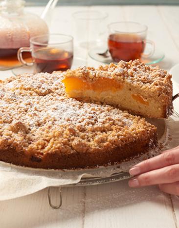 Rührkuchen mit Aprikosen.