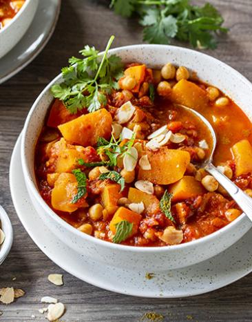 Orientalischer Kürbis-Kichererbsen-Eintopf