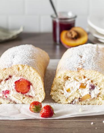Wasserbiskuitrolle nach Omas Rezept.