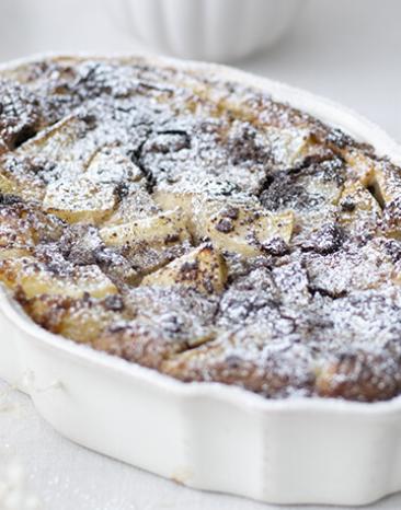 Birnen-Clafoutis mit Schokolade