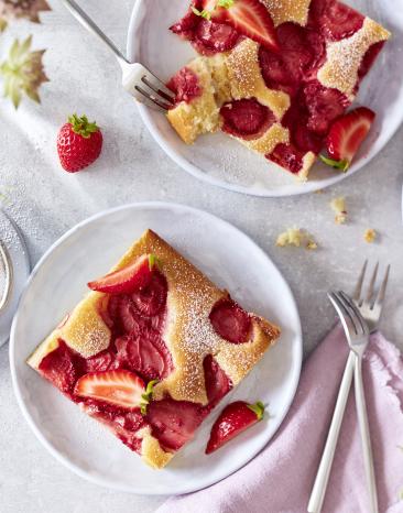Einfacher Erdbeer-Blechkuchen