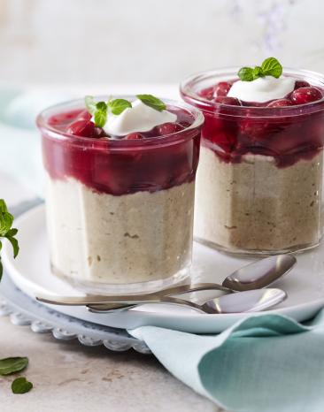 Overnight Oats mit Kirschkompott