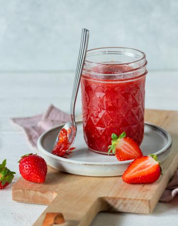 Feine Erdbeerkonfitüre.