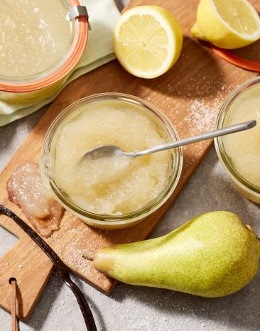 Birnenmarmelade mit Zitronen und Zucker