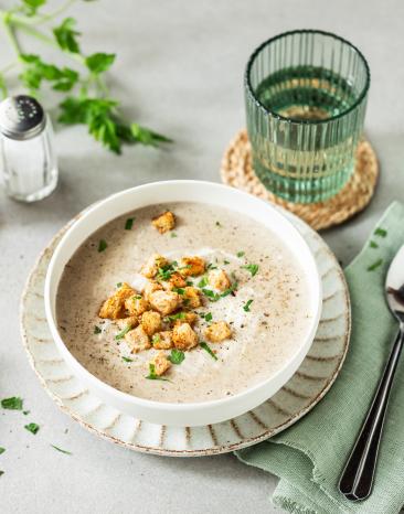 Champignoncremesuppe mit Topping